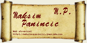 Maksim Paninčić vizit kartica